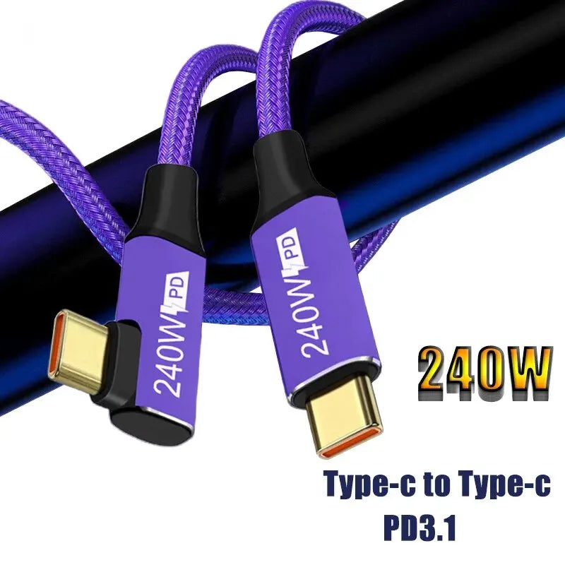 240W USB-C to USB-C Cable 5A PD3.1 Fast Charging – 1m/2m USB-C Charging Cable HIP