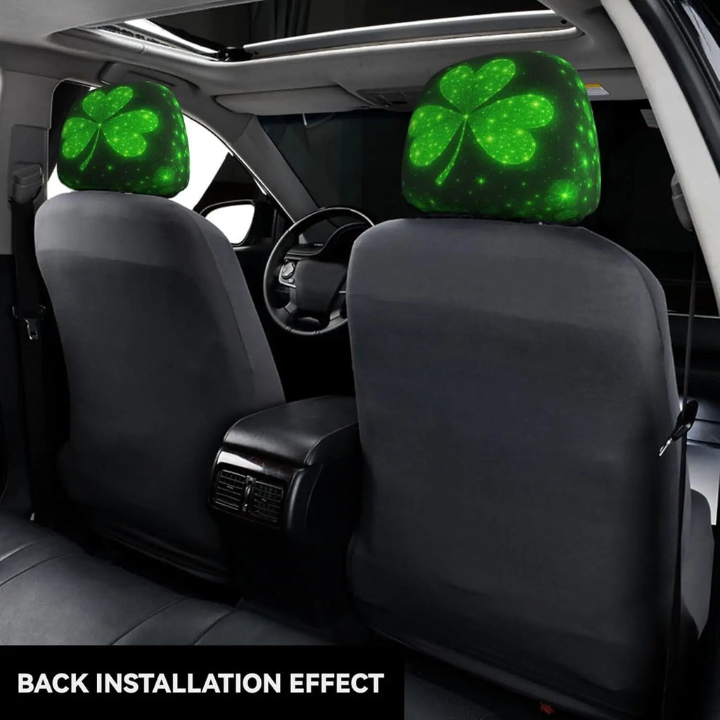St. Patrick's Day Shamrock Car Headrest Covers – 2 Pack Car Headrest Covers HIP