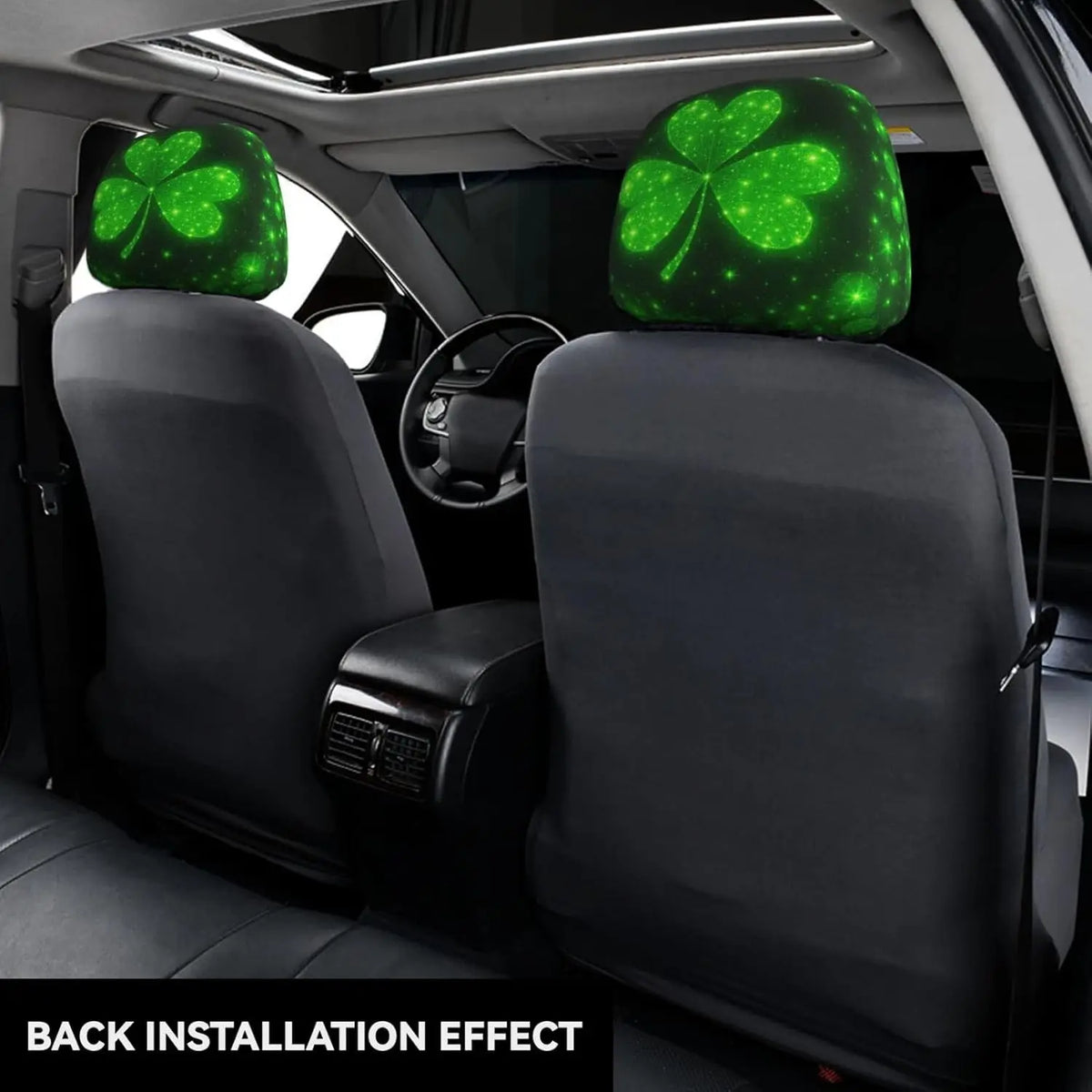 St. Patrick's Day Shamrock Car Headrest Covers – 2 Pack Car Headrest Covers HIP
