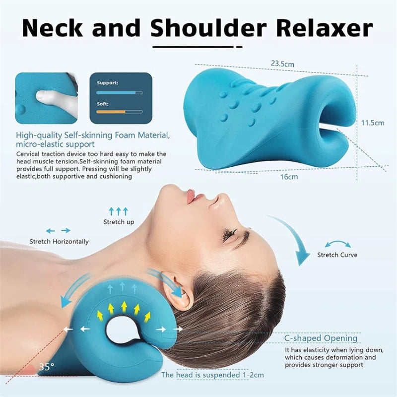 Cervical Traction Neck Stretcher & Shoulder Massage Pillow Neck Traction Stretcher HIP