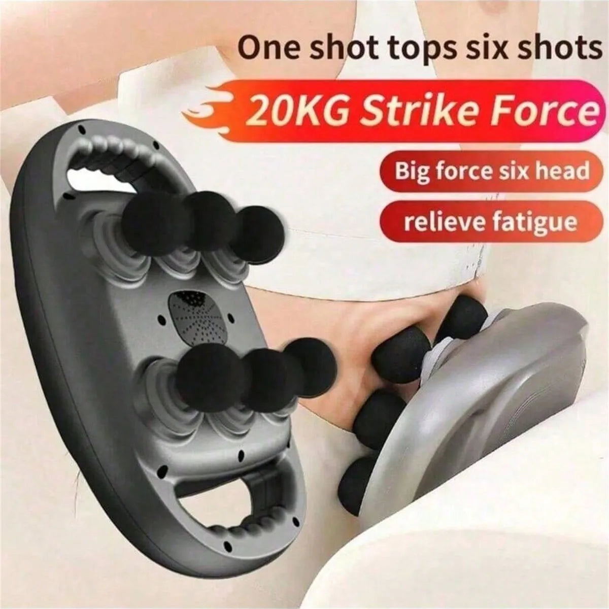 AXH 6-Head Wireless Massage Gun – Deep Vibration Massager Percussion Massage Gun HIP black