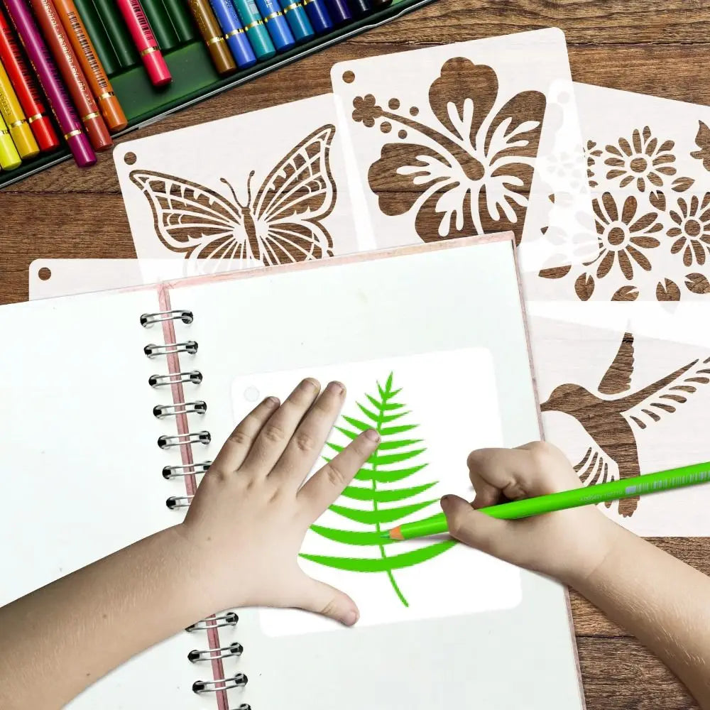 50-Piece Floral DIY Painting Stencil Set – Reusable PET Templates DIY Painting Stencil Set HIP