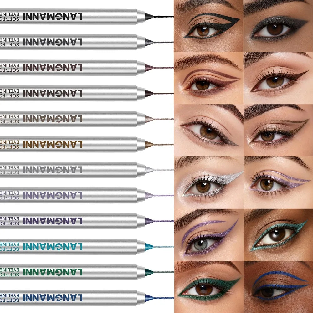 Pearlescent Eyeliner Gel Pencil Waterproof Lasting Smooth Glitter Eye Liner Makeup For Upper Lower Lash Line Eyeshadow Stick HIP