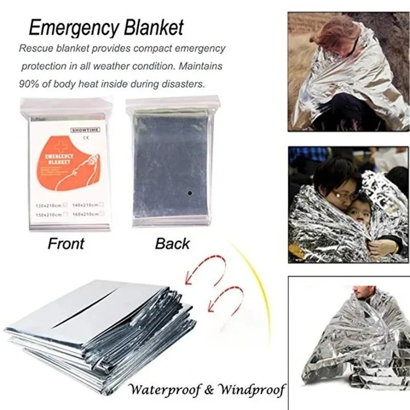 Emergency Thermal Mylar Survival Blanket – Waterproof & Windproof Survival Blanket HIP