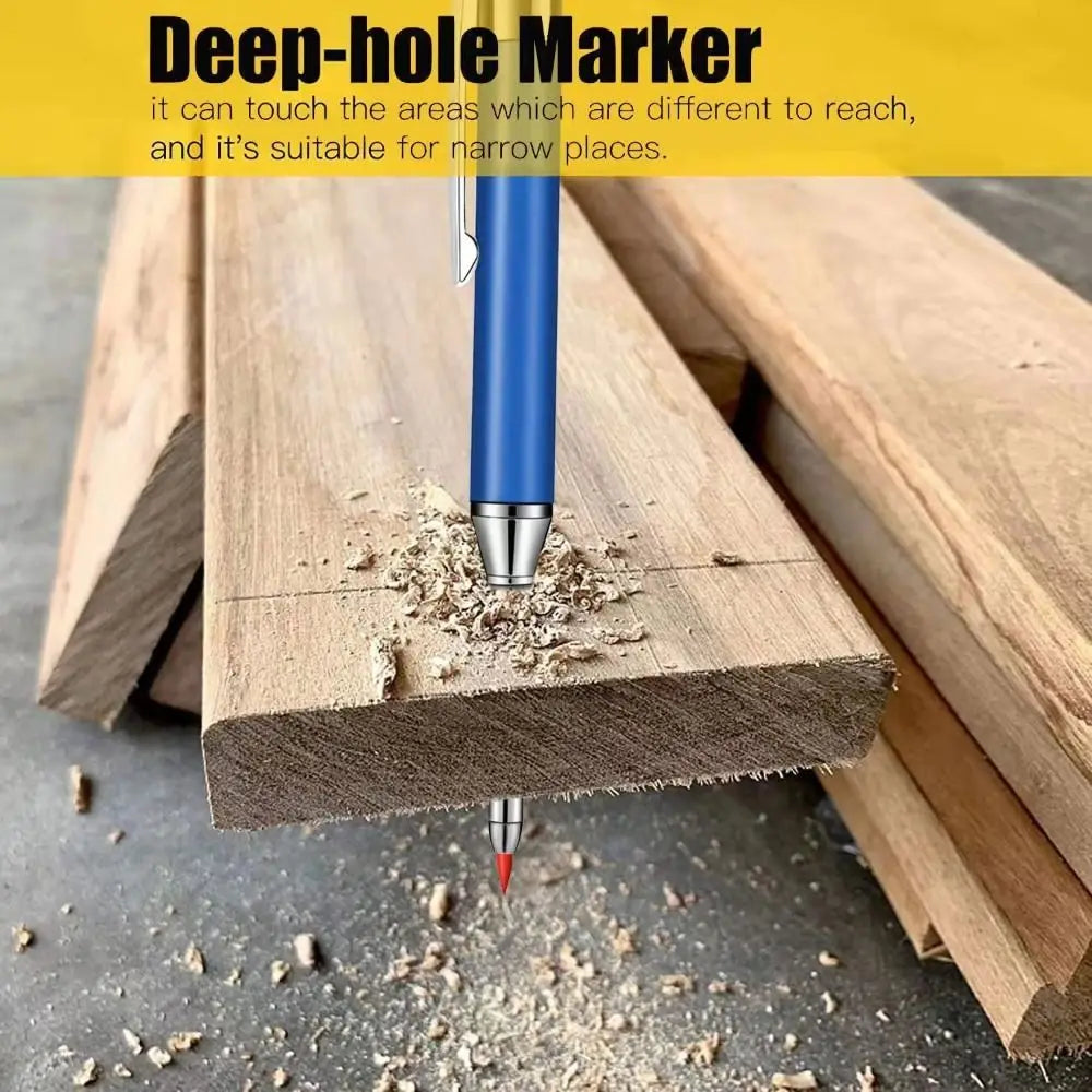 Deep Hole Marking Pencil – Metal Carpenter Pencil + Sharpener Carpenter Marking Pencil HIP