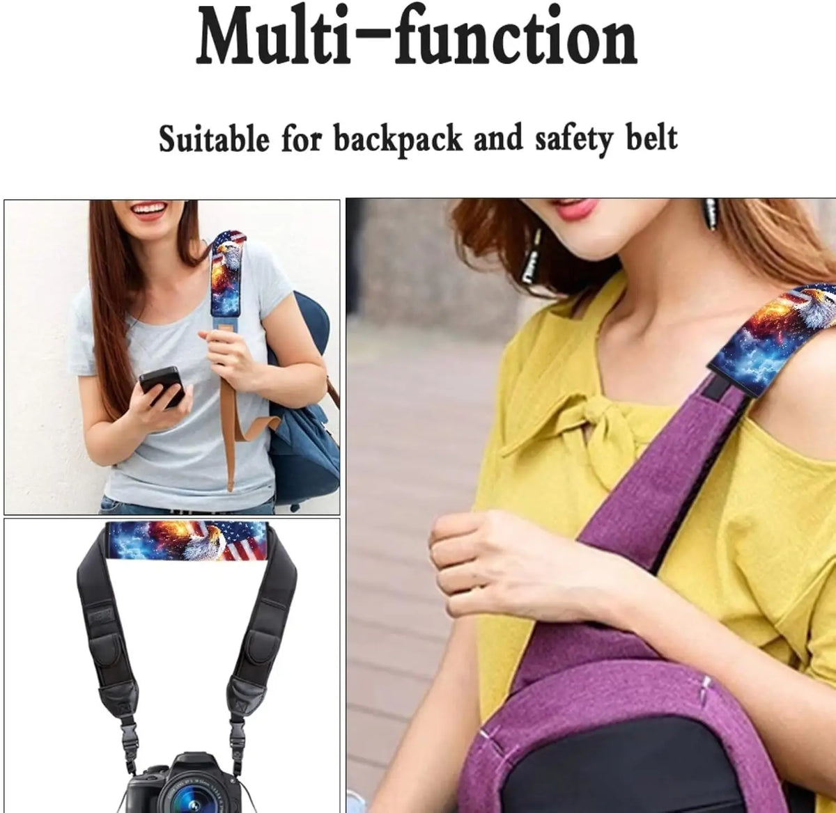 American Flag Eagle Seat Belt Shoulder Pad Covers – 2-Pack Seat Belt Pad Cover HIP
