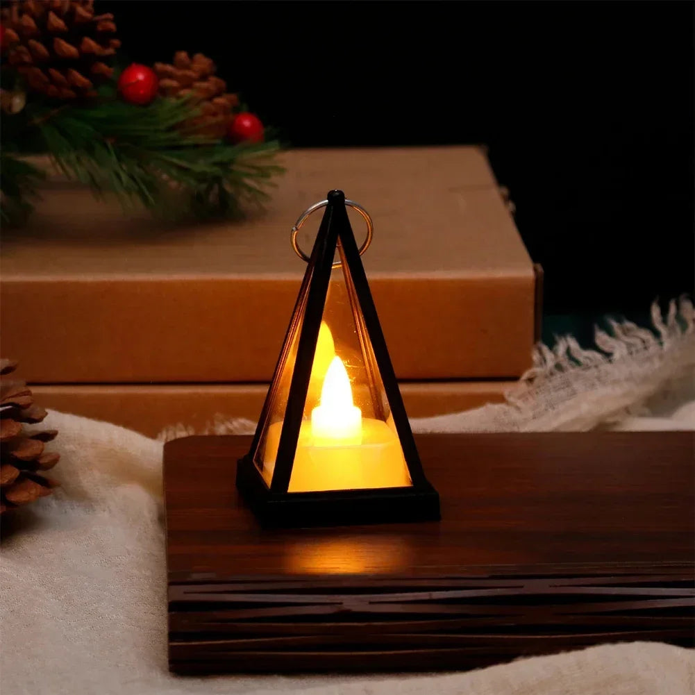 1pc Night Light Triangle Candle Pattern LED Electronic Light Bedroom Atmosphere Light Christmas Home Decoration Accessories HIP