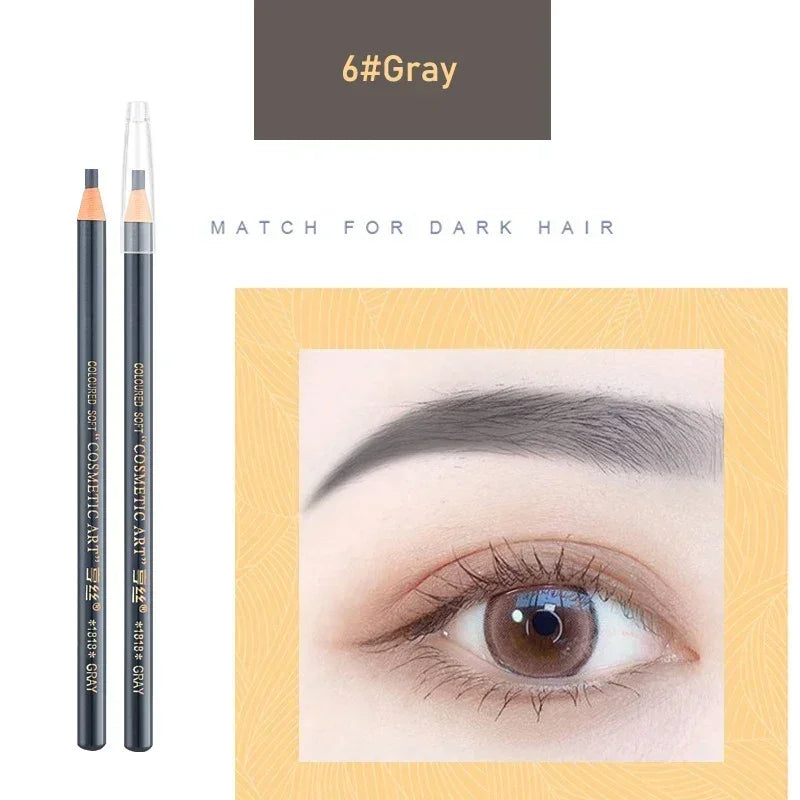 1pcs Professional Microblading Pencil Permanent Eyebrow Pencil Tattoo Waterproof Art Tint Makeup Eye Brow Pen Enhancers Cosmetic HIP 6 Gray