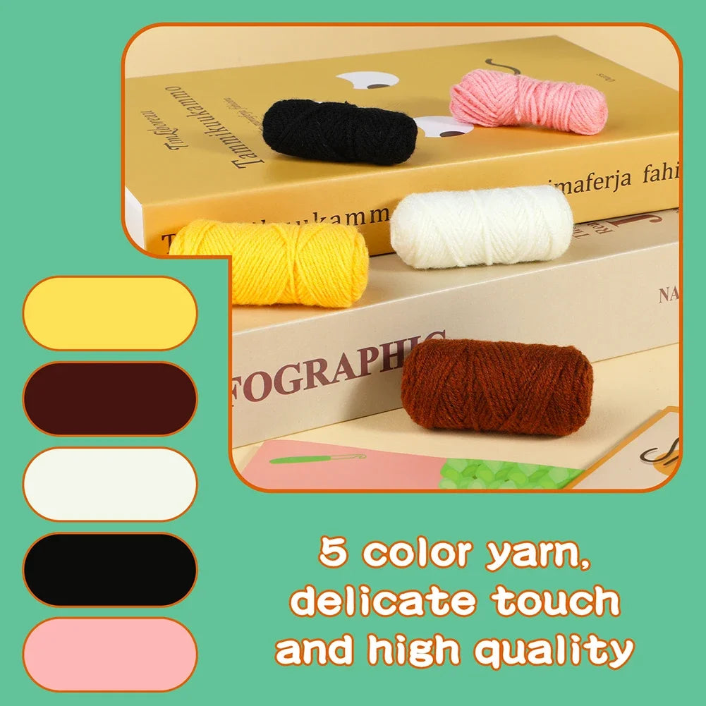 All-in-One Creative Crochet Kit with Video Tutorial DIY Crochet Bee Kit for Beginners Plush Handmade Doll for Adults Home Decor HIP