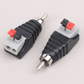 2-Pack Speaker Wire to Audio Jack Quick Press Connector Adapter Audio Wire Connector HIP 2pcs