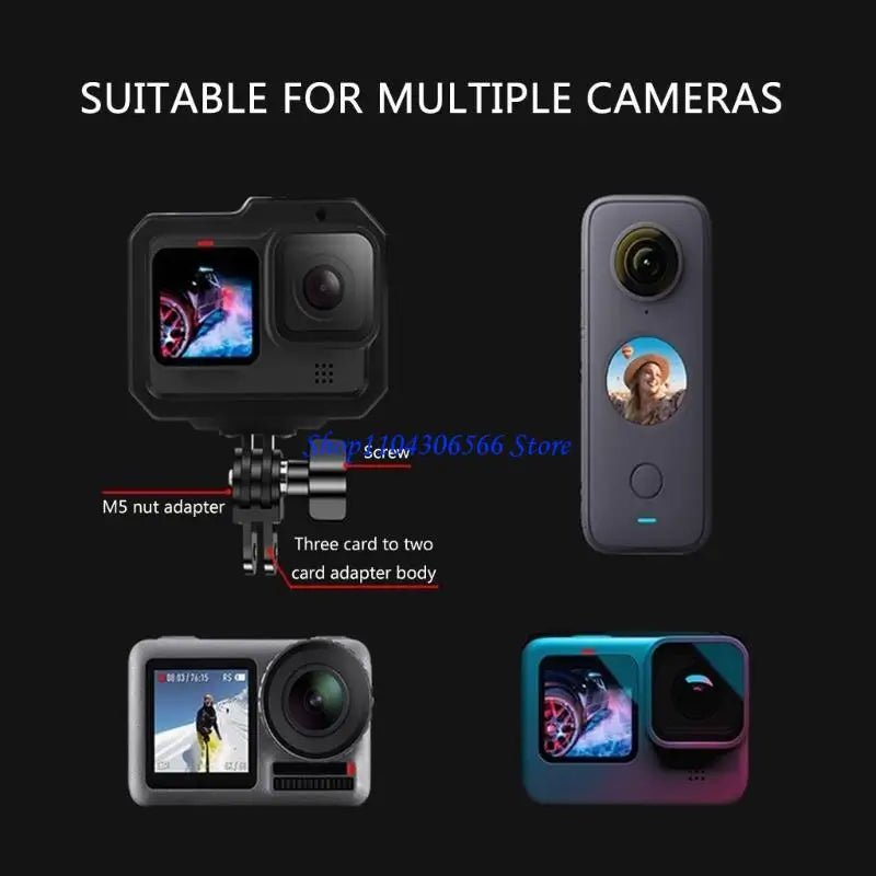 Aluminum Action Camera Bike Mount Adapter – Insta360 Fit Camera Mount Adapter HIP
