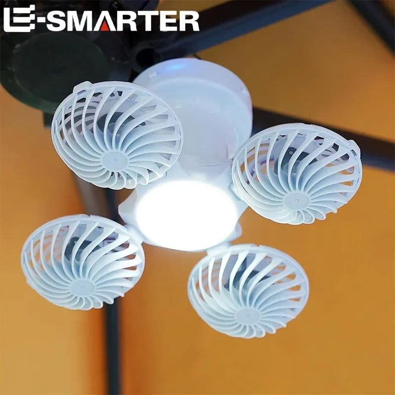 Solar LED Camping Fan Light – Rechargeable Outdoor Bubble Lantern Solar Camping Lantern HIP