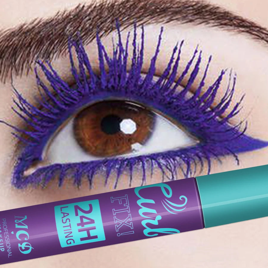 Colorful Slender Mascara Waterproof Fast Drying Curling Eyelashes Multicolor Lashes Makeup Long Lasting Blue Green Cosmetic HIP