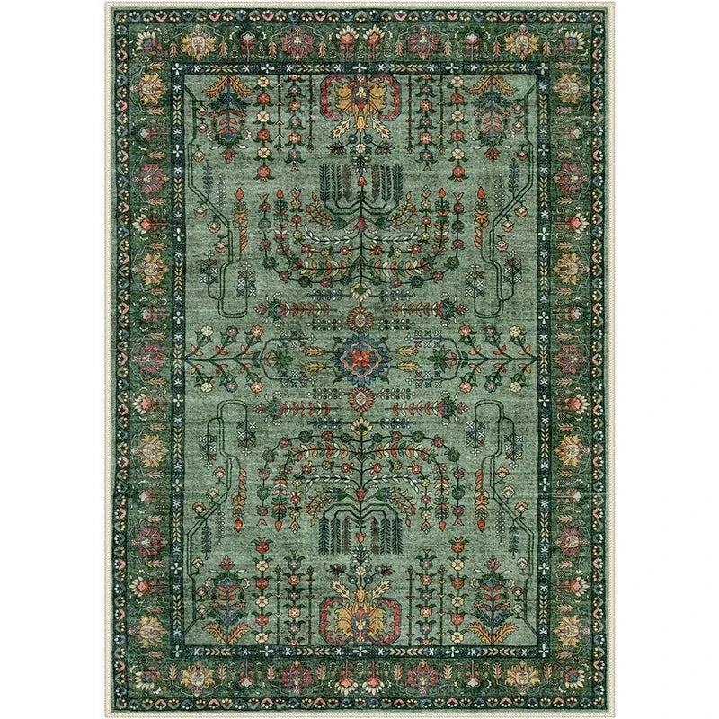 Vintage Persian Area Rug – Pink Boho Floral Non-Slip Washable Decorative Area Rug HIP 1 40X60cm-Felt
