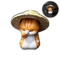 Car Pendant Cute Adorable Straw Hat Cat Ornaments Car Rearview Mirror Pendant Interior Decoration Accessories Girls Gift HIP C
