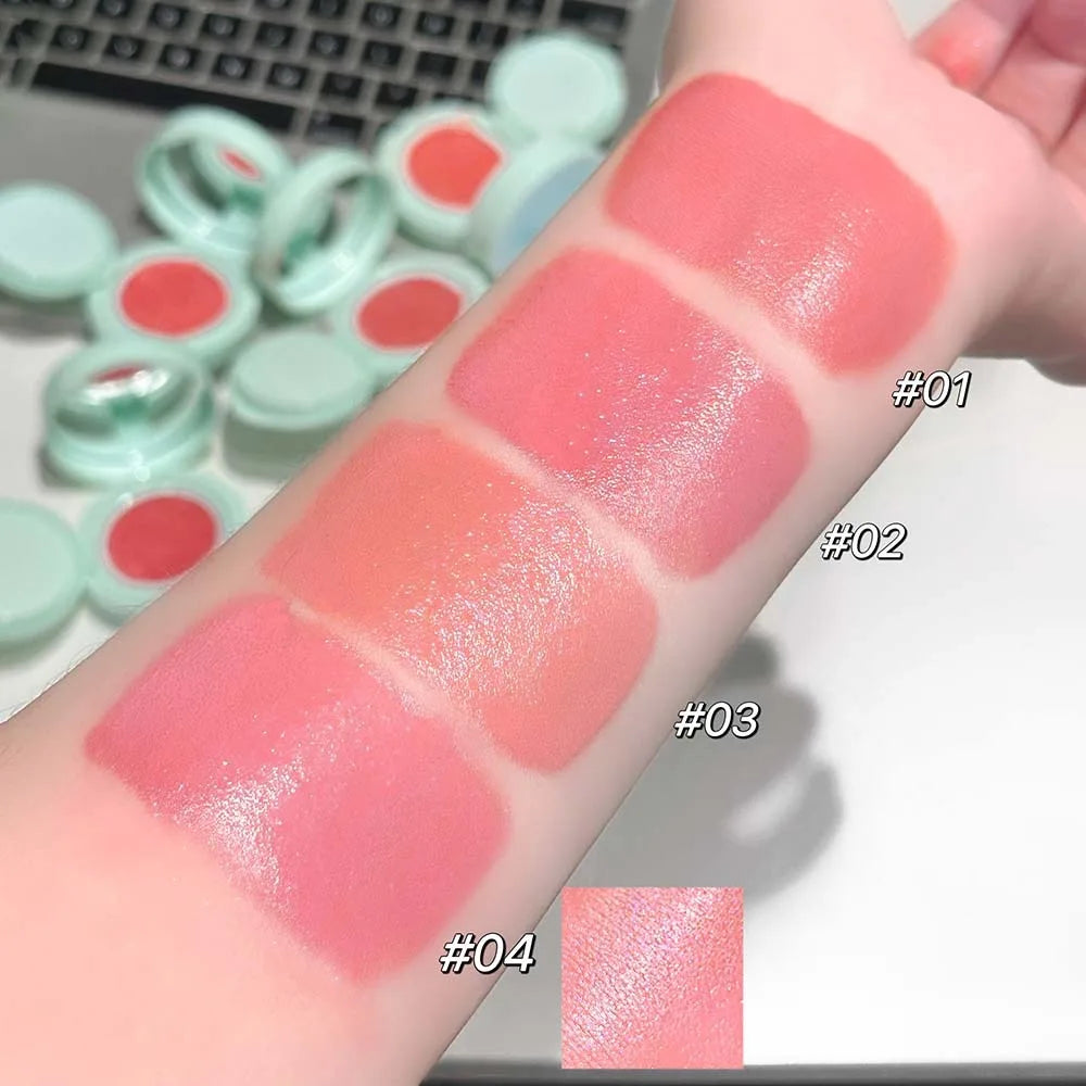 CAPPUVINI Moisturizing Air Cushion Blusher Cream Cheek Tint Natural Rouge Brighten Skin Tone Face Contour Makeup With Puff HIP
