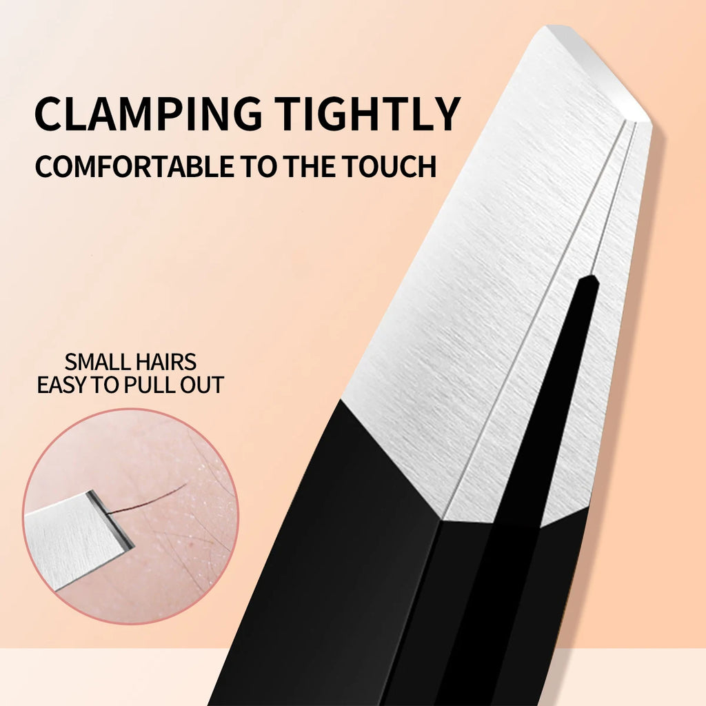 Slanted Stainless Steel Eyebrow Tweezers – Precision Brow Tool Eyebrow Tweezers HIP