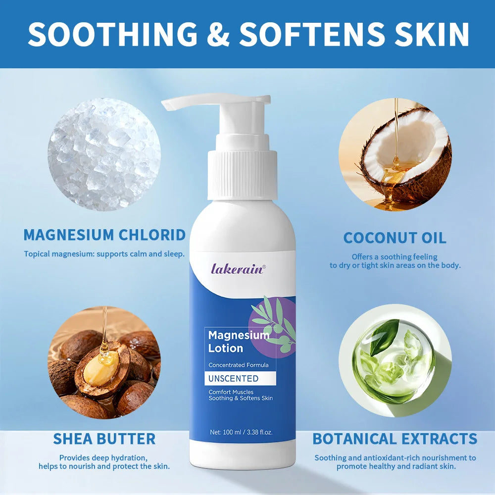 Magnesium Body Lotion Unscented Cream Moisturizing Relief Soothes Muscles Joints Care Skin Health Wellness body care HIP