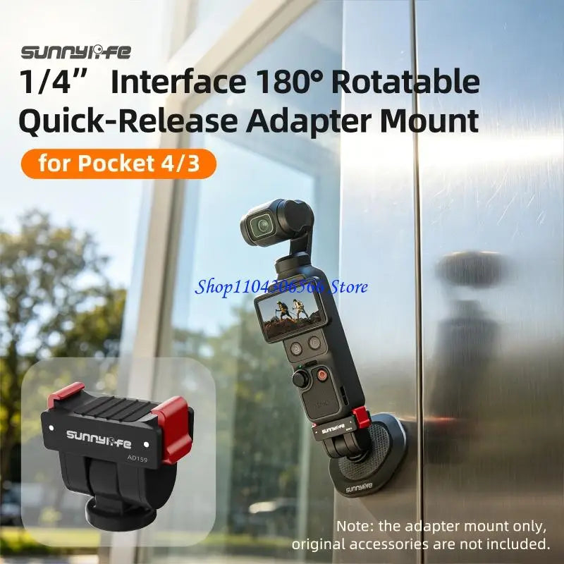 Camera Adapter for DJI Pocket 4/3 – Quick Release Clip Base Camera Mount Adapter HIP