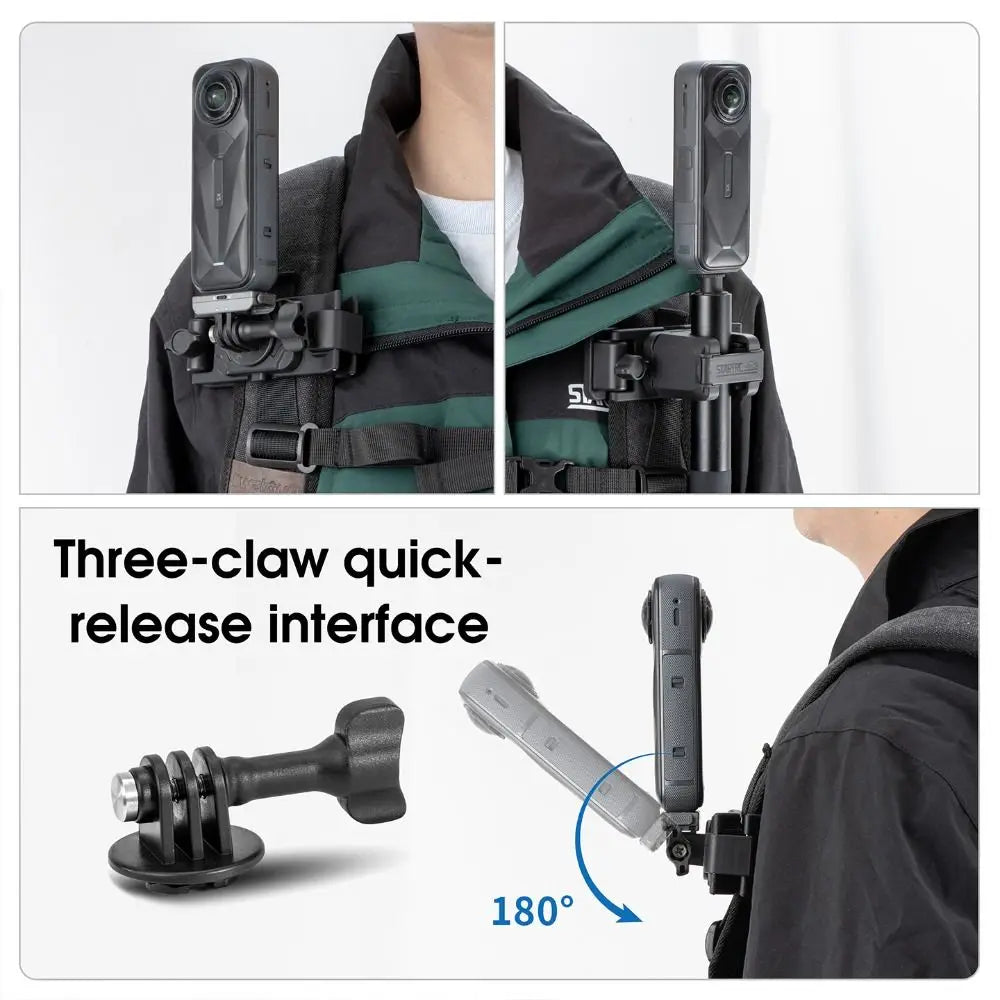2-in-1 Quick Release Selfie Stick & Backpack Camera Holder Camera Mount Clip HIP