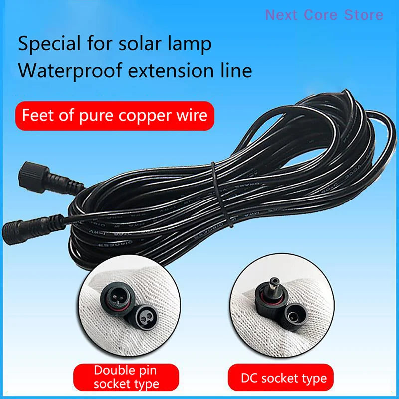 Waterproof Solar Spotlight Extension Cable 5M 10M Outdoor Extension Cable HIP
