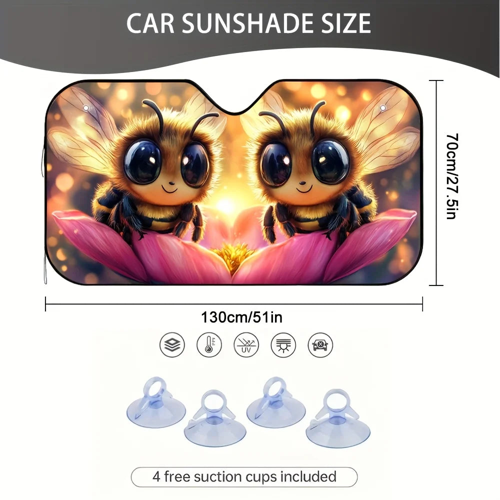 Bee Blossom Car Sun Visor – UV & Heat Blocking Shield Car Sun Visor HIP