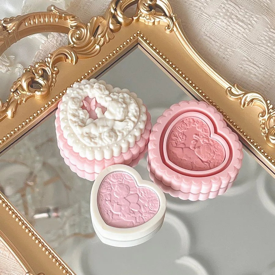 Double Layer Matte Blush & Highlighter Powder – Pink Apricot Powder Blush Highlighter HIP