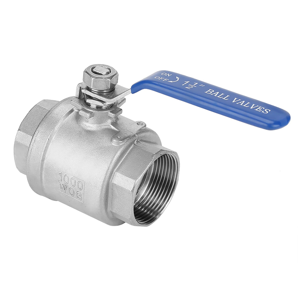 304 Stainless Steel Two Piece Full Port Female Thread Ball Valve 1‑1/2" DN40 1000 WOG HIP