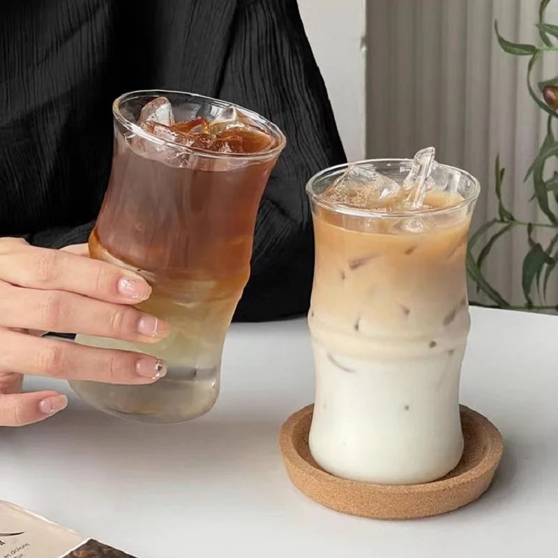 415ml Striped Glass Tumbler | Heat-Resistant Drinkware Glass Tumbler HIP