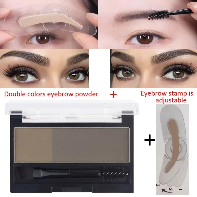 Double Color Eyebrow Powder Professional Makeup Palette Eyebrow Stamp Eye Brow Enhancers Eye Brows Shadow Make Up Brow Powder HIP