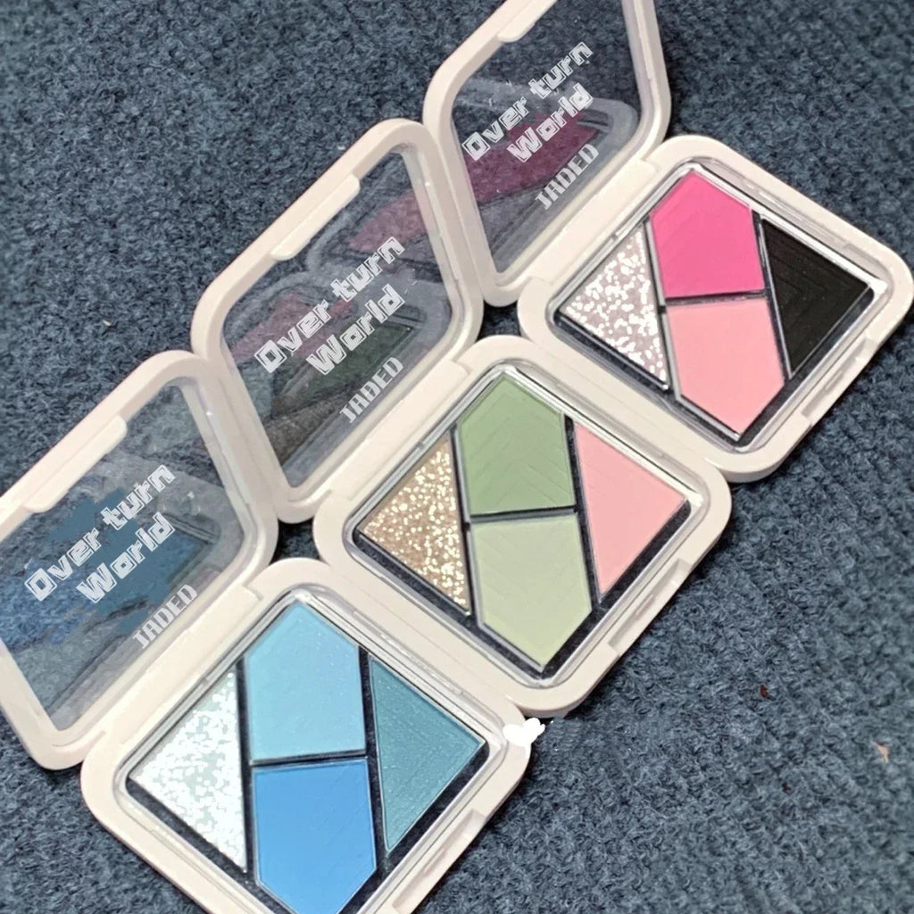 4 Colors Eye Shadow Palette Matte Glitter Green Eyeshadow Blue Pink Black Eye Shadow Pigments Shadow Professional Makeup Palette HIP