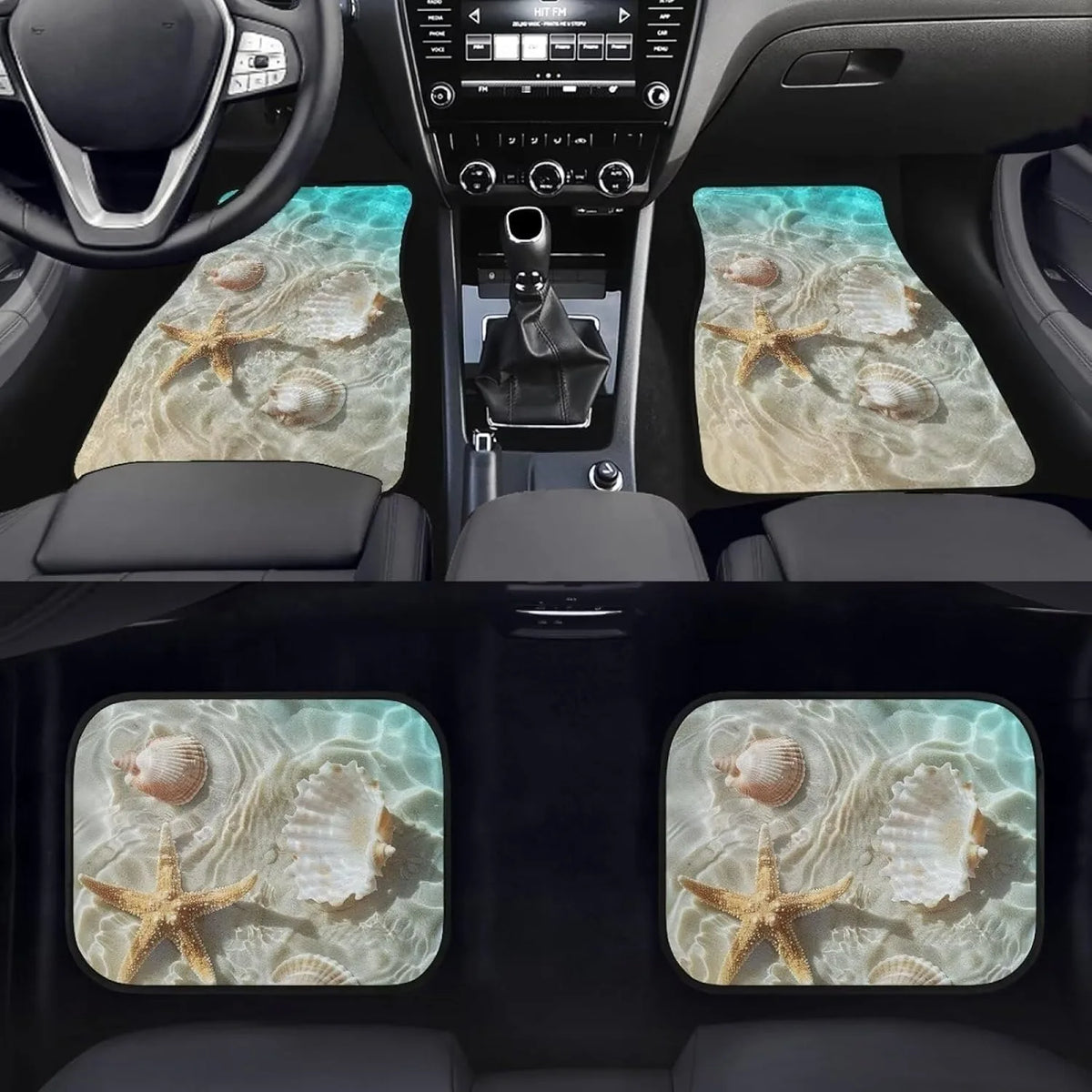 4-Piece Seashell Starfish Car Floor Mats – Universal Fit Car Floor Mats HIP