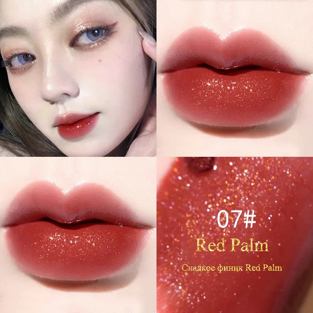 Mini 10 Colors Liquid Lip Gloss Waterproof Non-stick 24 Hours Long Lasting Velvet Matte Lipstick Lip Gloss Cosmetic Makeup Care HIP 7-1Pcs