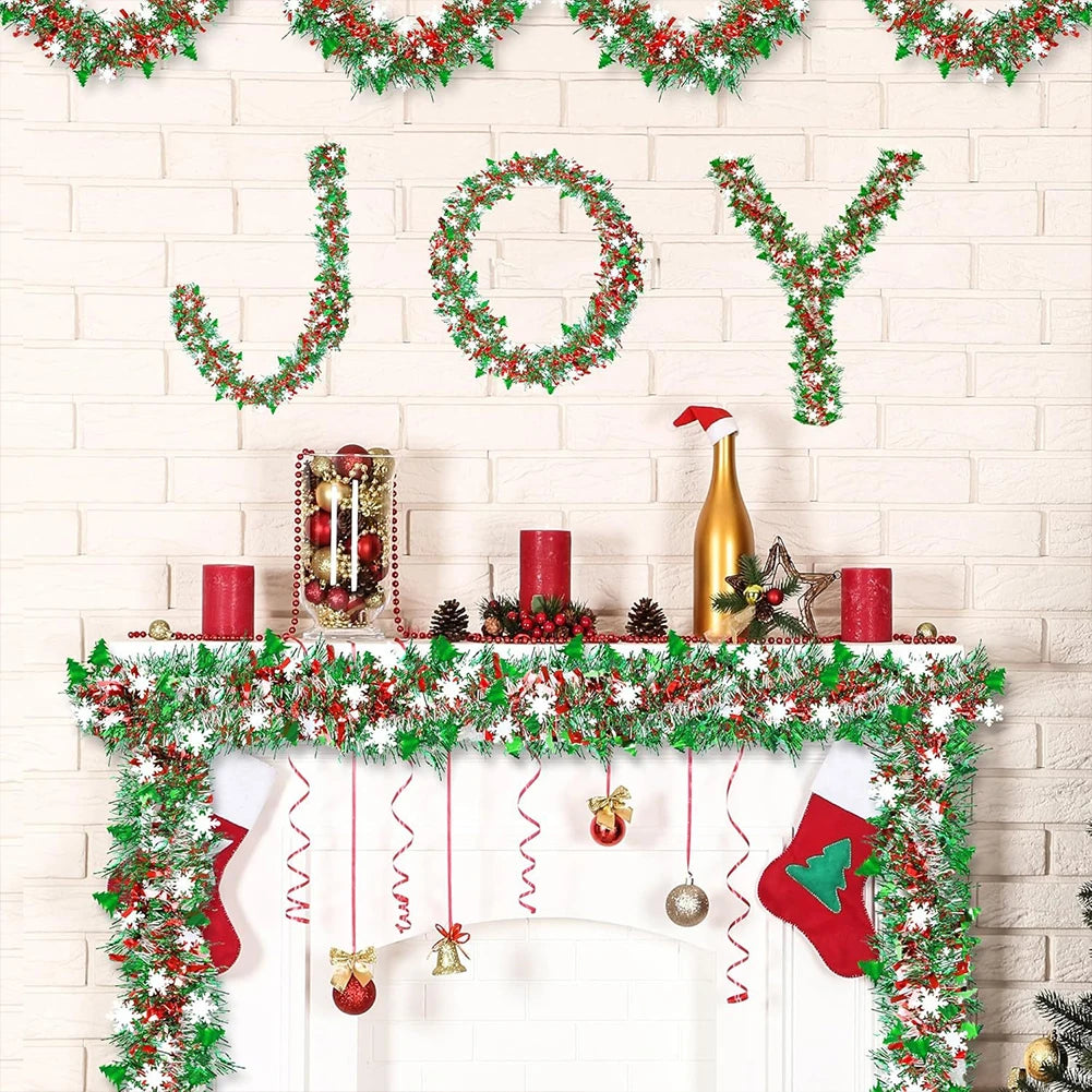 2026 New Christmas Garlands 2M DIY Christmas Tree Santa Claus Ribbons Wreath Hanging Pendent Xmas New Year Party Decor HIP