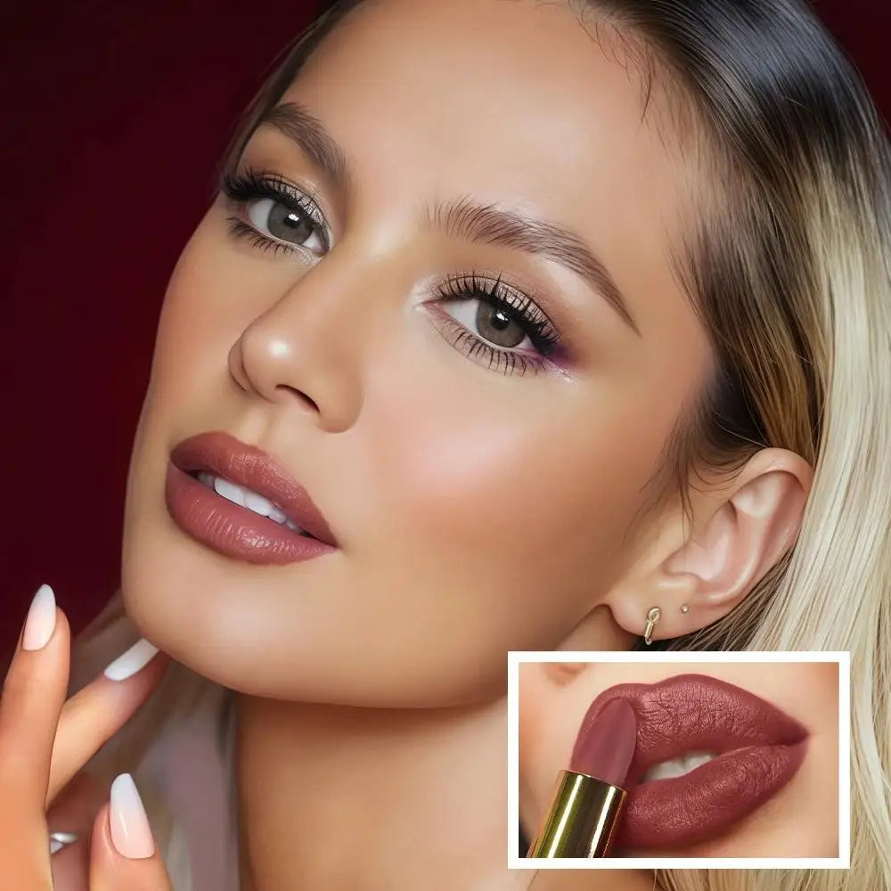 SAM SUGAR Metallic Pearlescent Lipstick – Matte Velvet & Long-Lasting Metallic Lipstick HIP