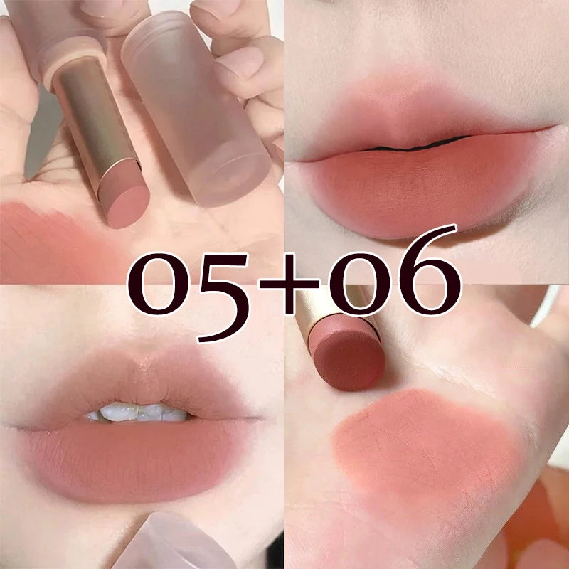 1/2Pc 6-color Matte Velvet Lipstick Silky Texture Without Drying Easy To Apply Long-lasting No-stick Velvet Mist Lipstick Makeup HIP 05 Add 06-2Pc