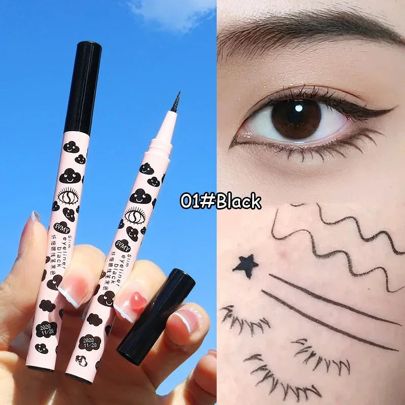 0.01mm Liquid Eyeliner Pen Ultra-thin Matte Smooth Quick Dry Waterproof Eyeliner Lower Eyelash Silkworm Pencil Non Smudging HIP 01