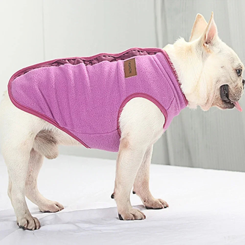 S-XL Warm Fleece Dog Clothes for Winter Soft Pet Coat Button Jacket Costume Suit for Small Dogs French Bulldog Dachshund HIP
