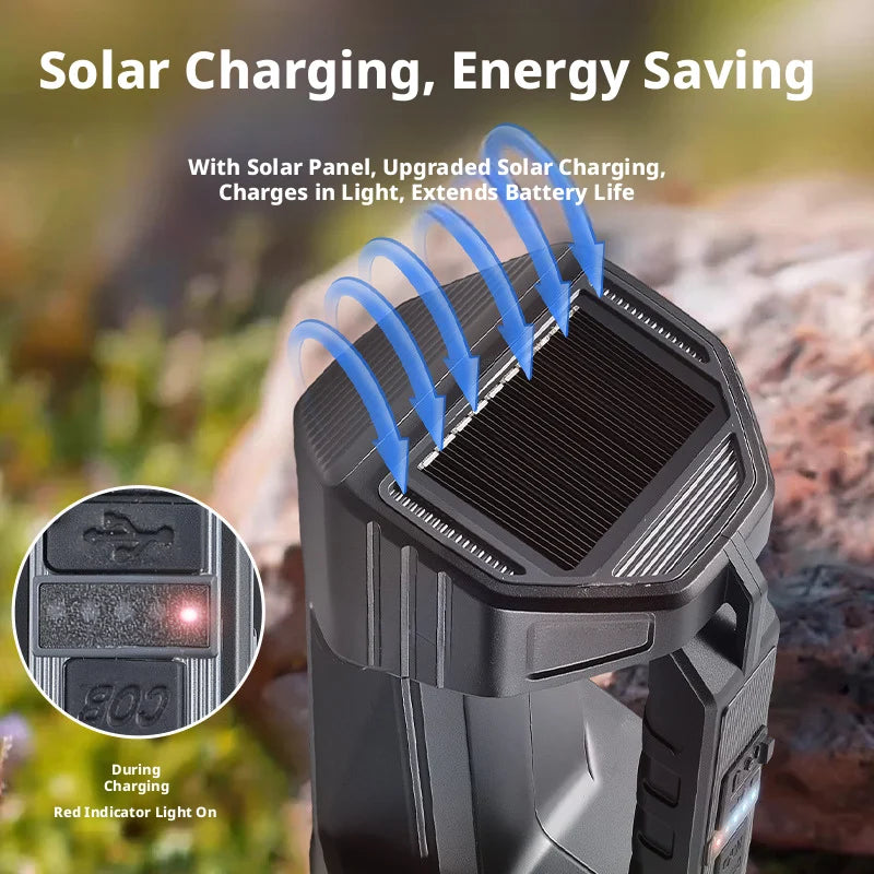 ESMARTER Solar LED Flashlight – Long-Range Handheld Torch Solar LED Flashlight HIP