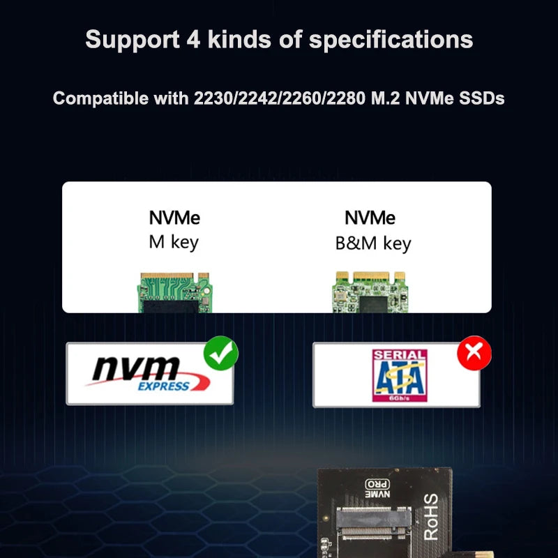 M.2 NVMe M-Key to PCIe 3.0 X4 X8 X16 SSD Adapter Card SSD Adapter Card HIP