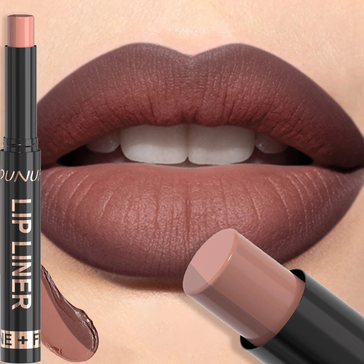 Two-Tone Gradient Lip Liner Lipstick Pen Matte Velvet Nude Pink Lip Makeup Long Lasting High Pigment Smooth Lip Contour Cosmetic HIP 01