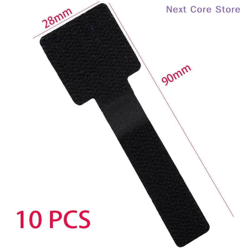 Self-Adhesive Reusable Hook & Loop Cable Ties – 10 Pack Cable Cord Organizer HIP