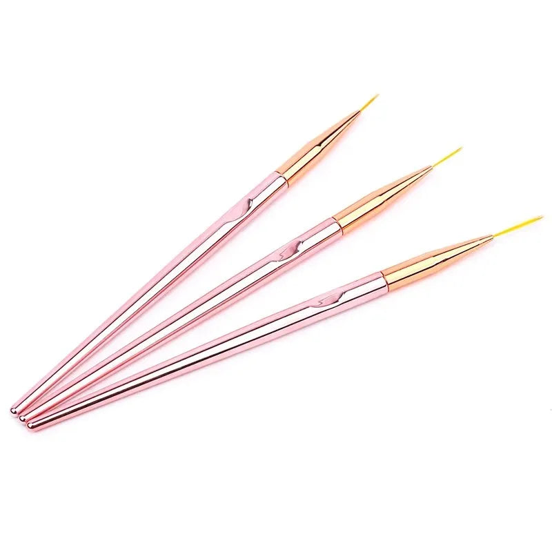 3-Piece Nail Art Liner Brush Set – Striping & Detail Pens Nail Art Brush Set HIP