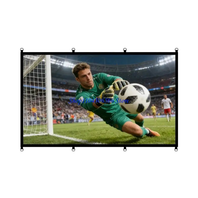 Portable 16:9 Projection Screen 84/100/120" – D-Ring Polyester Projector Screen HIP