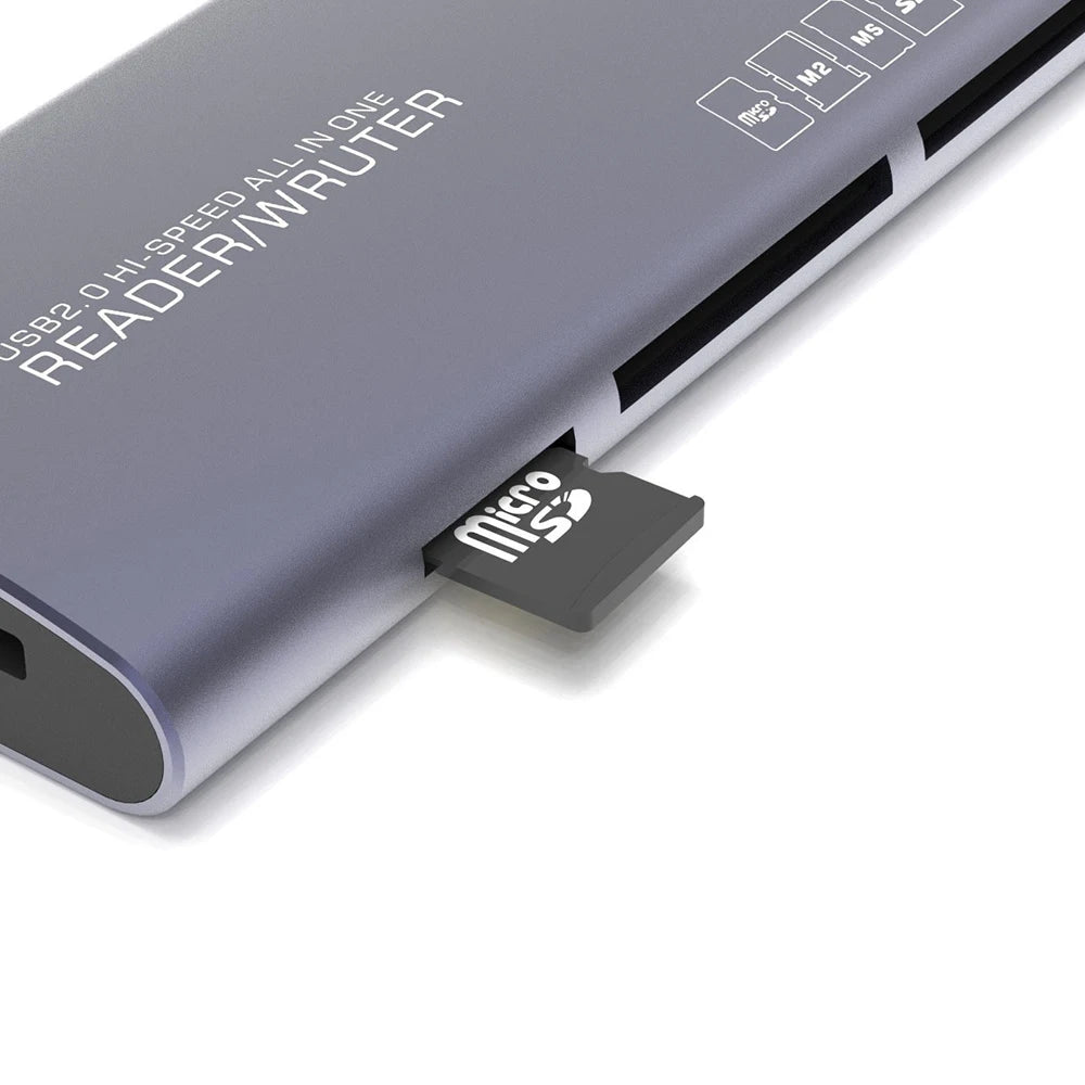 OULLX 6-in-1 USB-C Card Reader – SD TF XD CF M2 MS Adapter USB Card Reader HIP