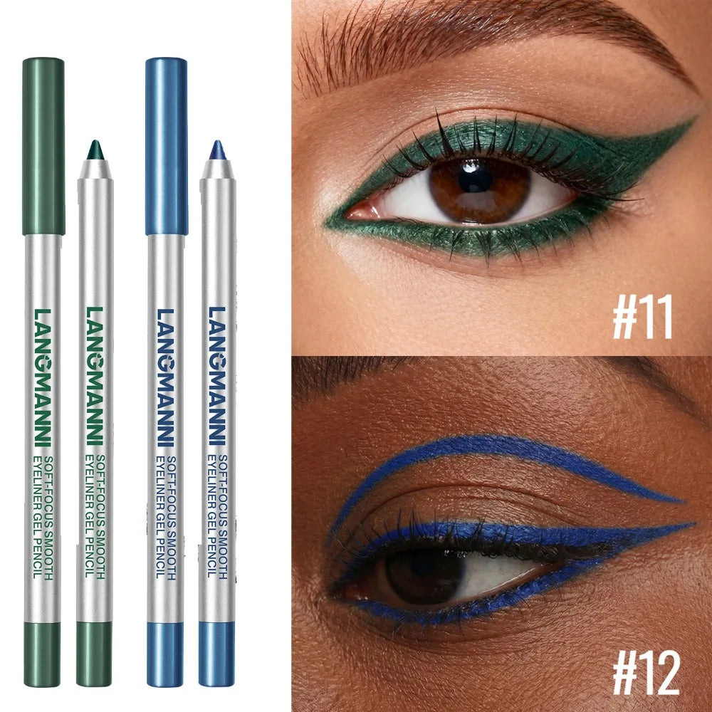 Pearlescent Eyeliner Gel Pencil Waterproof Lasting Smooth Glitter Eye Liner Makeup For Upper Lower Lash Line Eyeshadow Stick HIP
