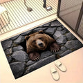 3D Optical Illusion Bear Doormat – Anti-Slip Entryway Rug Novelty Doormat HIP 1 40x60cm-Felt