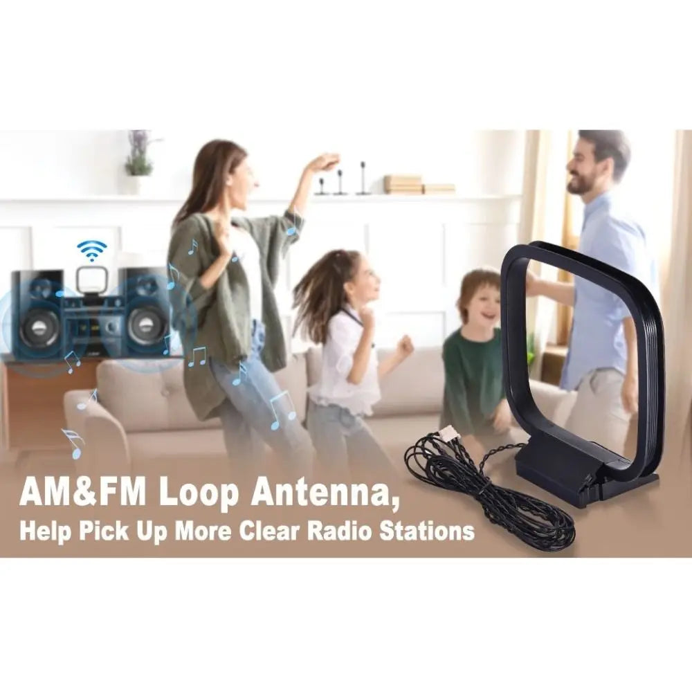 3-Pin AM/FM Loop Antenna – High Gain Low Noise | 75 Ohm FM Radio Antenna HIP