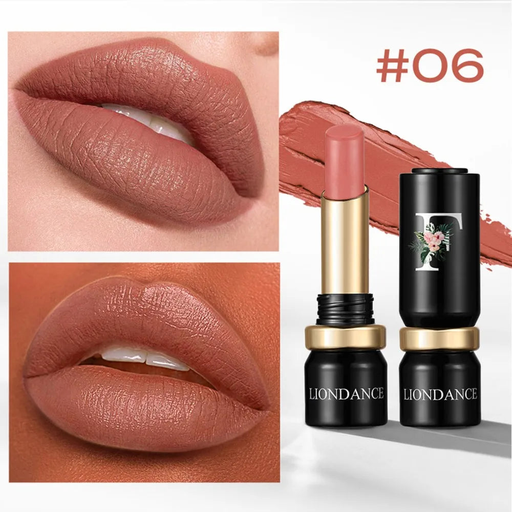 Velvet Mist Flower Lipstick High Pigment Long Lasting Matte Lip Gloss Dark Rich Colors Waterproof Creamy Smooth Lips Makeup HIP 06