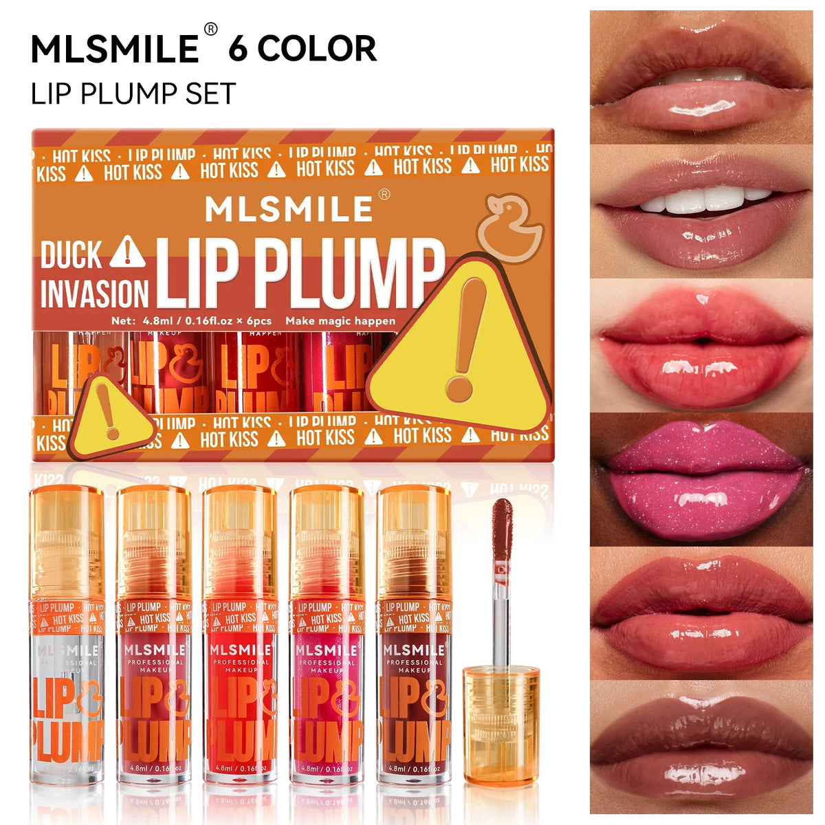 MLSMILE Plumping Lip Gloss Set – Mirror Shine, Fruit Scent Lip Gloss Set HIP